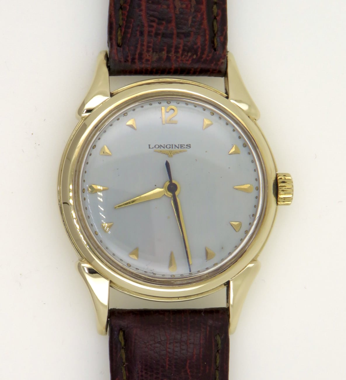 1951 Longines Vintage 14ct. Yellow Gold Mechanical Fancy Lugs Watch ...