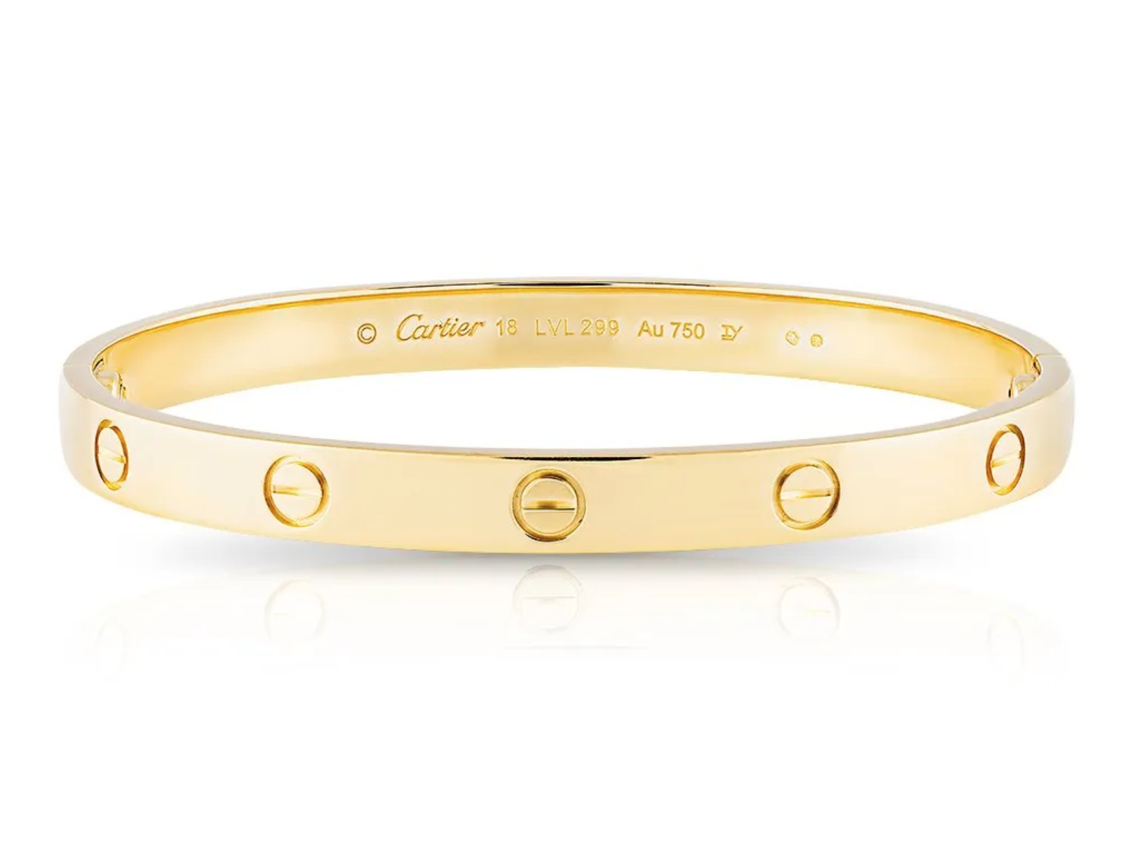 Cartier LOVE Bracelet 18k Yellow Gold Size 18 Box Screwdriver